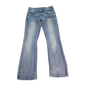 Cowgirl Tuff Co. Women's Jeans Size 28x33 Laredo Medium Wash Barbed Wire Pockets